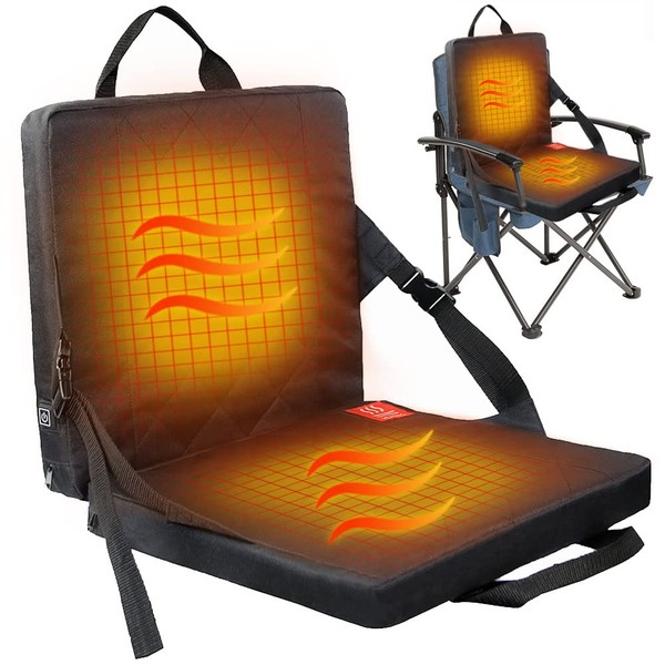 YVZAI Portable Heating Pad, Stadium Seat Cushion, Heated Stadium Bleacher, Electric Seat Cushion, Camping Equipment, Folding Chair, 3 Temperature Control, USB Powered, Ideal for Office, Parks, Boats, Stadiums, Camping