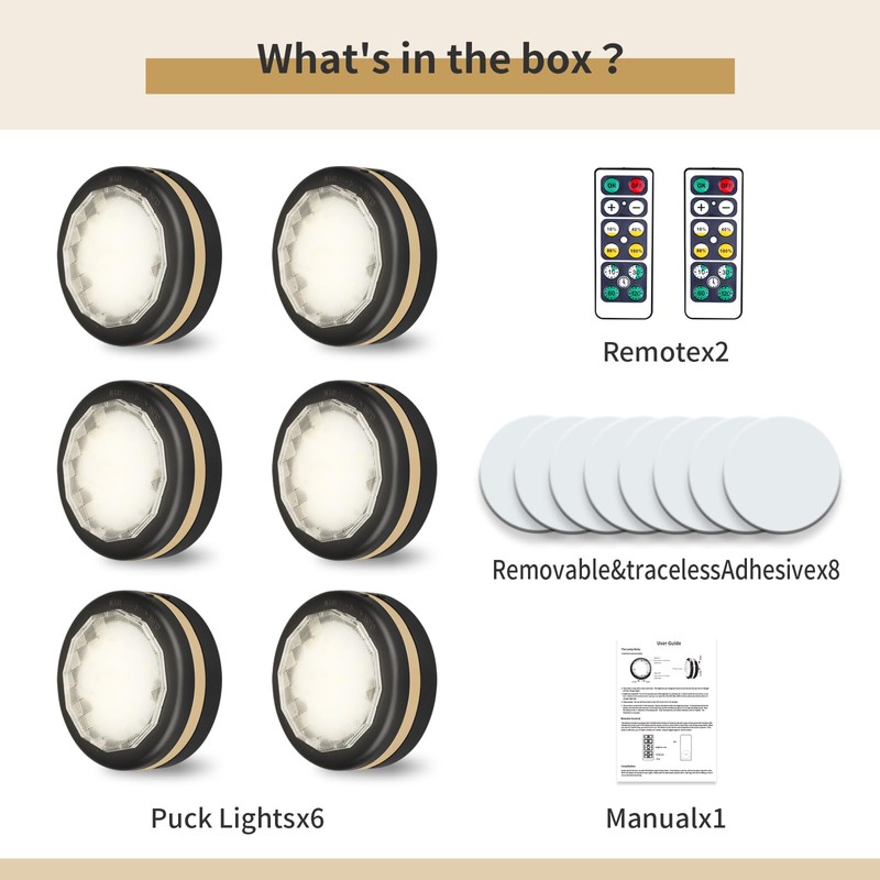 Petorobot LED Puck Lights with Remote Battery Operated Under Cabinet