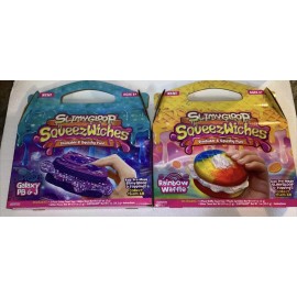 Rainbow 2 horizon slimygloop squeezwhiches slime toys Rainbow waffle and Galaxy PB&J New