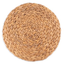 Decorasian Coasters made of water hyacinth - seagrass pot coasters in a set of 4 - wipe-clean coasters 25 cm - place mats small and round