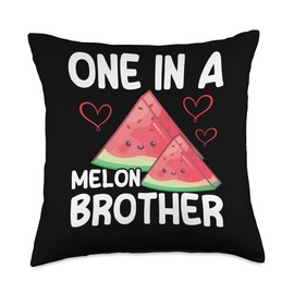 Watermelon Boys Summer Funny Clothing Fruit One in A Melon Brother Watermelon Throw Pillow, 18x18, Multicolor