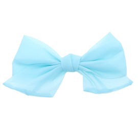 Chiffon 7 inch Hair Bow-Aqua