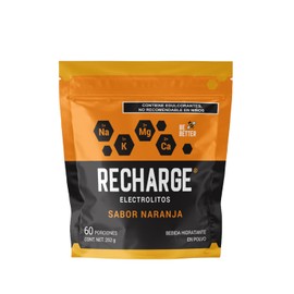 Be Better RECHARGE, Electrolitos En Polvo 60 Porciones, Sabor Naranja, 252 g