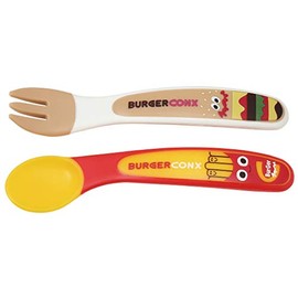 Skater SFB2 Children's Spoon and Fork Set, Burger Conx, Mix, 4.7 inches (12 cm)