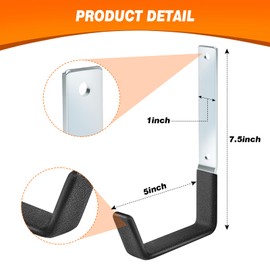 TVKB Garage Hooks Heavy Duty Wall Hooks Set of 8 Tool Organizers and Storage Wall Mount Garage Storage Utility Hooks Tool Holder Hanger for Garage Garden Shed Shop Ladder Bike