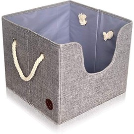 Tug's Stuff - cubeta de juguete de alta calidad para perros y cesta de manta – sala de estar y guardería, fácil de limpiar, plegable, perfecto para organización de juguetes, 13 x 13 x 11 pies, color