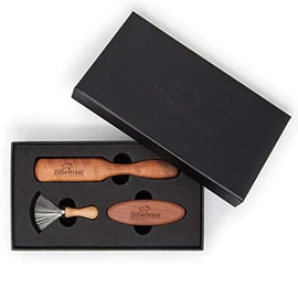 Zilberhaar Basic Beard Brush Kit (Soft Version) 2nd Cut Boar Bristles - Ideal for Stubbles and Short To Medium Beards - Distributes Balm and Oil for G