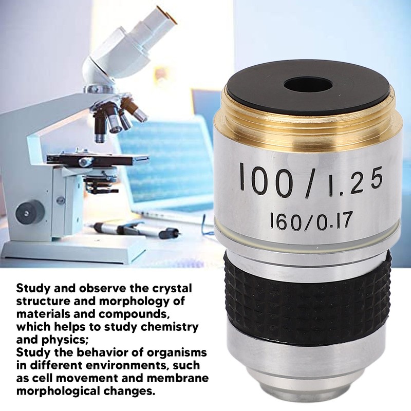 100X Microscope Objective RMS Size Fall Resistant Professional Objective Lens