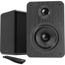 LONPOO Bluetooth Bookshelf Speakers for Turntable - Wireless 60W RMS Bluetooth - Powerful Home Music System - Home Theater Systems, Studio Monitors