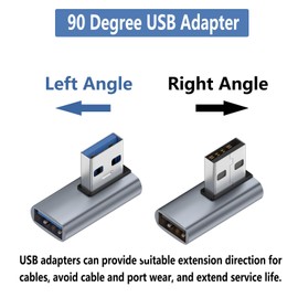 YUNKOZAND 90 Degree USB 3.1 Adapter, Right Angle Male to Female for PC, Laptop, Charger and More Devices (Left 2 & Right 2)
