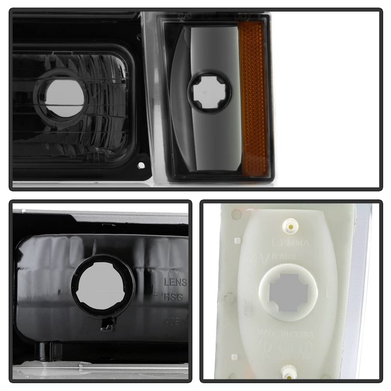 ACANII - For Smoked 1988-1993 Chevy Suburban Silverado Sierra Headlights