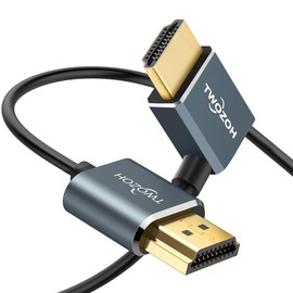 Twozoh Flexible HDMI to HDMI Cable Right Angled 90° 0.3M, Ultra Thin and Slim HDMI Cord Support 3D/4K@60Hz