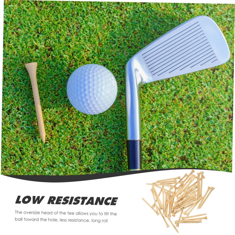 WOONEKY Golf Tees Bamboo 50pcs Golf Spikes Golf Markers Stands
