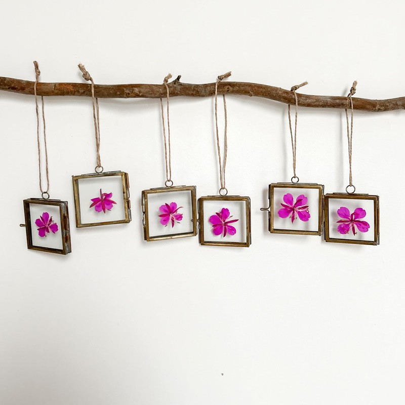 6 x 5cm Brass Double Sided Photo Frames