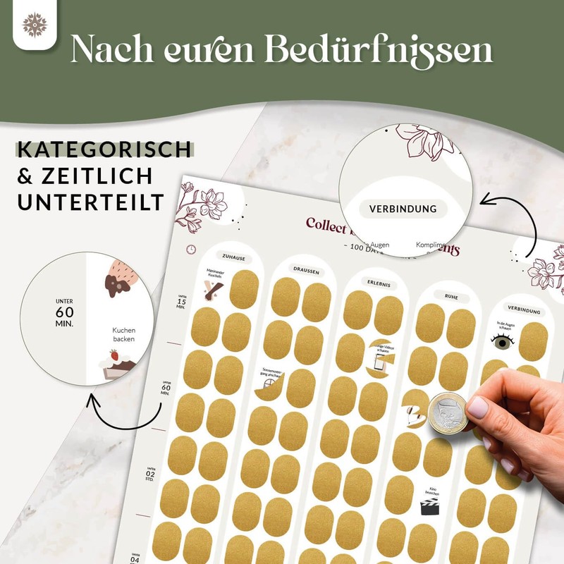 LEBENSKOMPASS Bucket List Scratch Poster - 100 Date Ideas for
