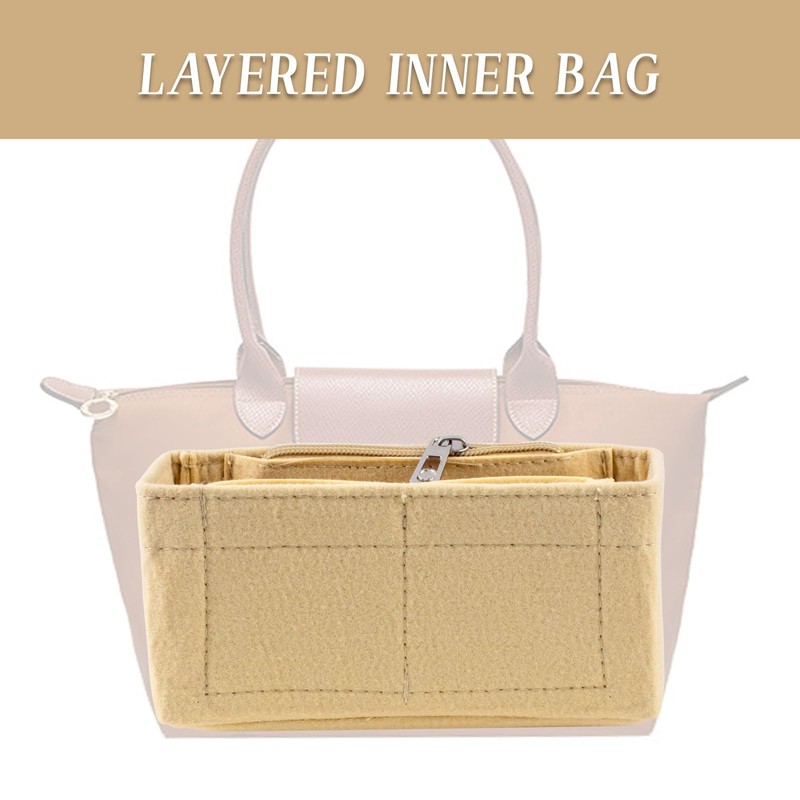 GWAWG Bag Insert Organizer,Organizer for Longchamp,Multi-Pocket Bag Insert Organizer With