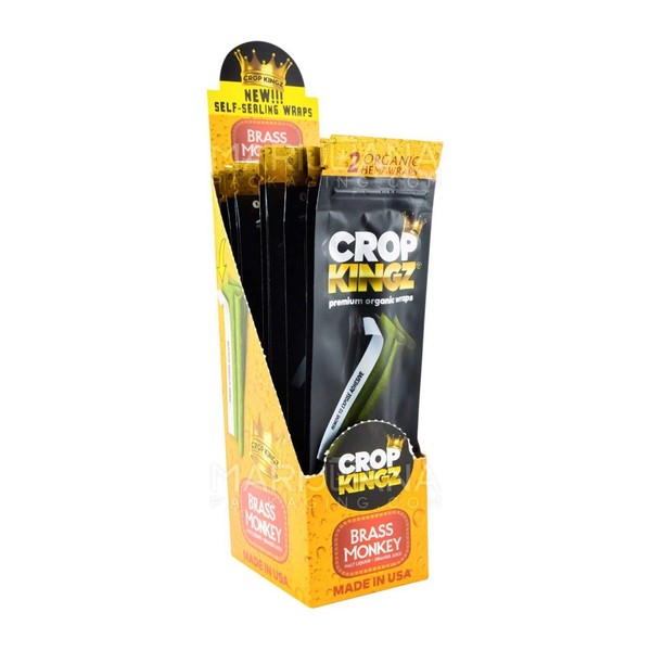 Crop Kingz Premium Organic Wraps - Self Sealing Wrap -15 Pack Display, 2 Rolls Per Pack (Brass Monkey)