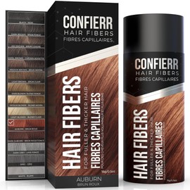 CONFIERR Hair Fibers for Men & Women (15 Grams, Auburn) - Fill In Fine or Thinning Hair, Instantly Thicker, Fuller Looking Hair