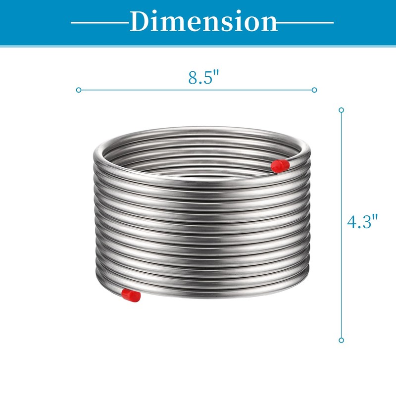 Vigorous Wort Chiller, 3/8" x 25 Ft Food Grade 304
