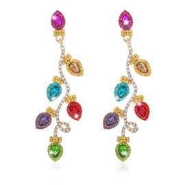 Goresory Christmas Earrings Xmas Crystal Earrings Light Bulb Earrings Rhinestone Earrings Christmas Jewelry for Women