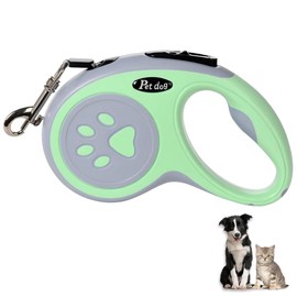Retractable Dog Lead, Luoqun88 Retractable Lead Cord - 5M/16FT Strong Nylon Tape, One-Handed Brake & Lock, Tangle-Free Design for Small to Medium Dogs (Green)