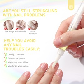 SAVILAND SAVILAND Natural Cuticle Oil Pen: 6PCS Revitalizing Cuticle Oil for Nails with Vitamin E Repaired Cuticles Overnight Cuticle Softener Nail Strengthener Protector for Damaged Skin Thin Nail