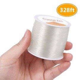 Kissbuty 100 Meters /Roll 1.0mm Elastic Stretch Crystal Nylon Thread Fishing Line Wire for Craft Bracelet Beads, 100meter