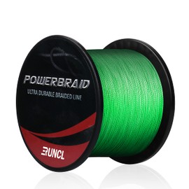 RUNCL PowerBraid Fishing Line, Durable Braided Line 8 Strands - Seamless Weaving Tech, Enhanced Coating Tech, Round Profile, Zero Stretch, High Sensitivity (Hi-Vis Green, 300Yds, 30LB(13.6kgs))