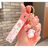 KUPOOL Creative floating Cherry blossoms Rabbit Keychain Liquid Oil Rabbit