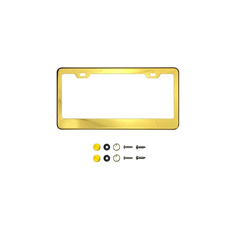 Gold Chrome Polish Mirror License Plate Frame T304 Stainless Steel