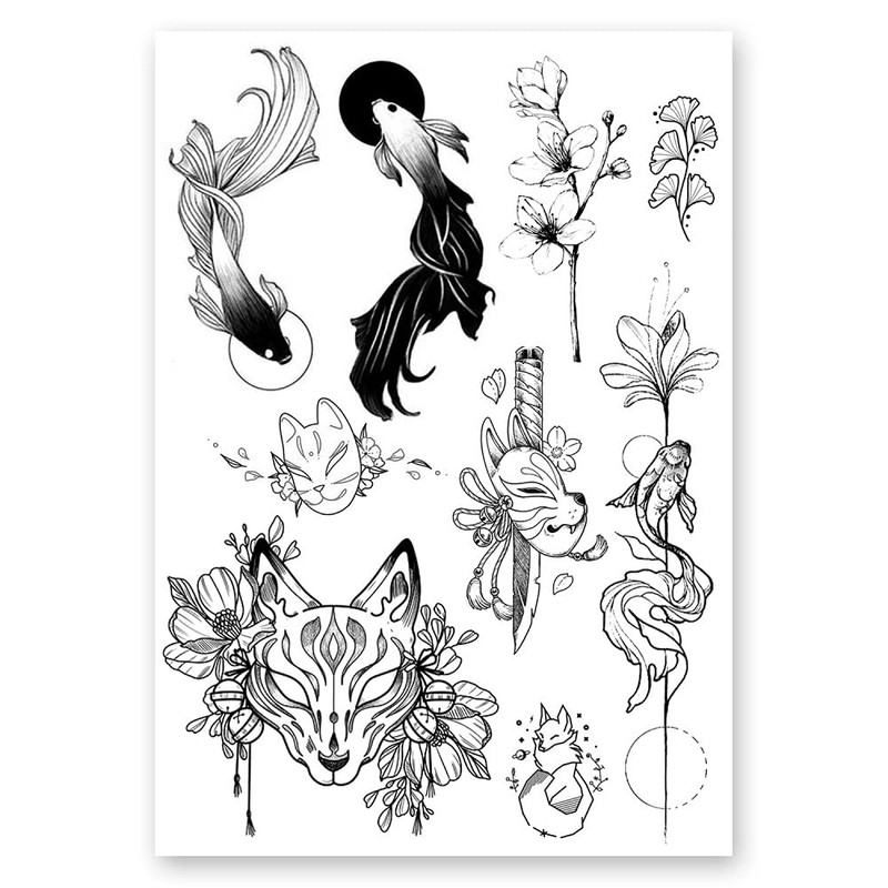 AWAKEN Temporary Tattoo Stickers Waterproof Vegetable Formula Lasts 1-2 Weeks