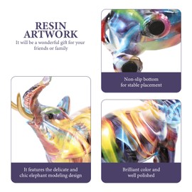 HOMSFOU Animal Sculpture Ornaments Figurines Fortune for Cabinet Luck Feng Home Statue Living Graffiti Modern Upwards Figure Frgurine Room Housewarming Statues