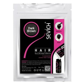Hair Fibres Refill Bag - Natural Hair Powder for Building, Thickening and Hair Loss Coverage in 30 Seconds (Dark Brown 100g)