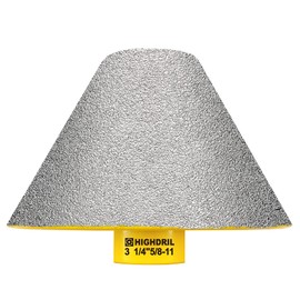 Diamond Beveling Chamfer Bit,HIGHDRIL 3-1/4" (82mm) x 5/8"-11 Thread for Existing Hole Trimming Finishing Cleaning Enlarging Marble Ceramic Porcelain Tiles Granite Countersink,Angle Grinder