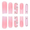 24Pcs Press on Nails Long Coffin Square,French Tip Fake Nails