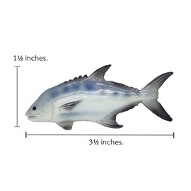 WitnyStore Tiny 3½" Queenfish Queen Fish Fridge Magnet - Miniature Hand Made Painted Resin 3D Sea Fishes Marine Mammal Animal Decorative Magnets for Refrigerator Magnetic Board Décor Collectible Gifts