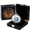 Kchss Mechanical Roman Numerals Dial Skeleton Pocket Watches with Luxury