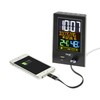 TFA Dostmann Charge-IT digitaler Funk-Wecker, 60.2537.01, mit USB-Ladefunktion, Raumklima, mit