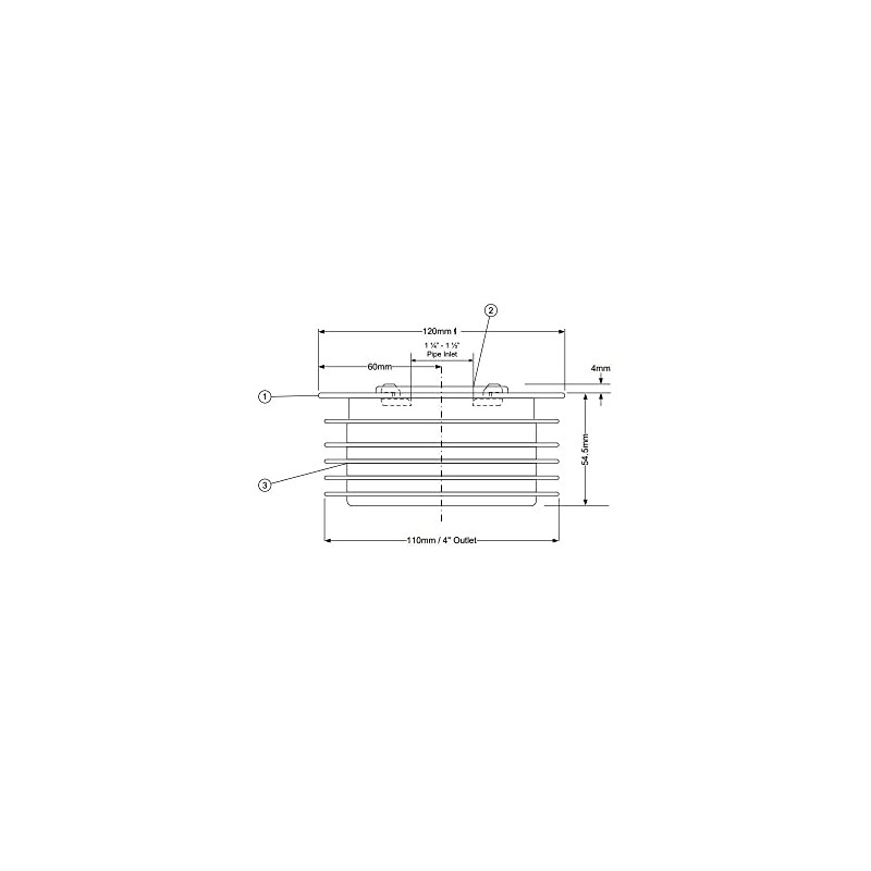 McAlpine DC2-BL 4"/110mm Drain Connector with Sealing Ring to fit