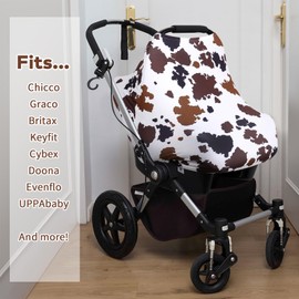 Rquite All-in-1 Car Seat Cover Baby, Carseat Covers for Girl Boy, Stretchy Soft Infant Car Seat Cover, Multi-use Baby Carrier Cover, Car Seat Canopy, Stroller Sun Shade, Nursing Breastfeeding Cover