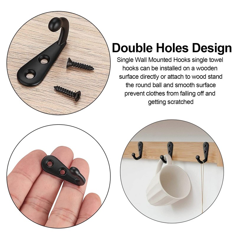 QINGHEC 30 Pcs Small Wall Mounted Coat Hook Key Hooks