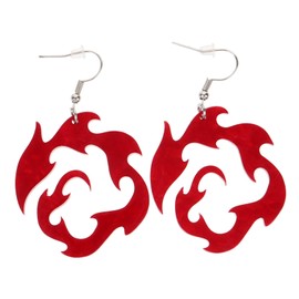 Healvian Flame Acrylic Earrings for Women Hollow Design Statement Jewelry Lightweight Dangling Ear Accessories for Fashion