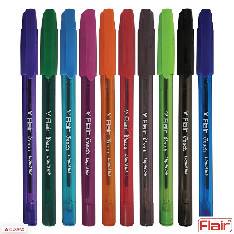 Flair 10 x 0.7mm Peach Liquid Ink Ballpoint Pens Projects