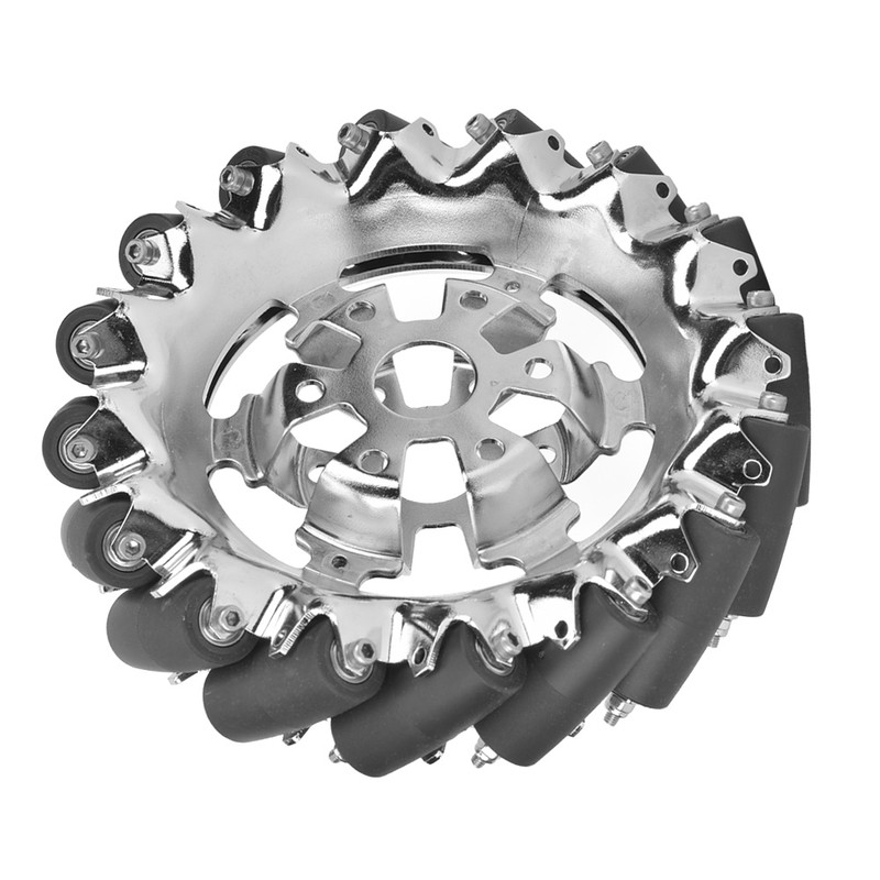 6in Mecanum Wheel Metal Right with 16pcs TPU Rubber Rollers