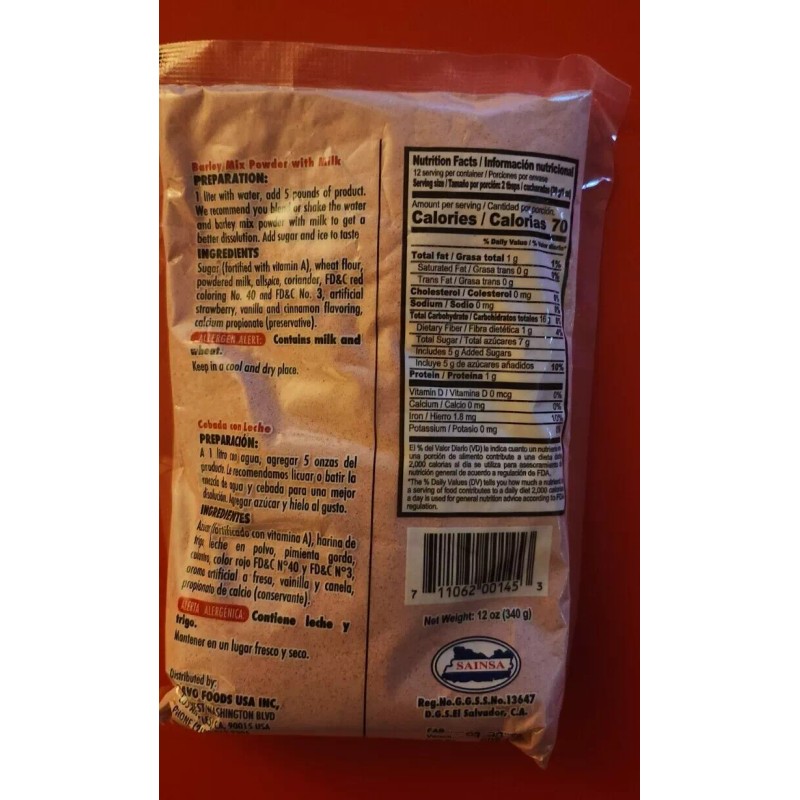 PERLA 2 PACK PERLA HORCHATA AND BARLEY FLOUR WITH MILK/HORCHATA