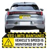 Yellow Vehicle Speed Monitored by GPS Vinyl Magnet Label 10"x3.5"