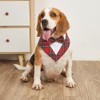 HDGDT Adjustable Red Plaid Christmas Dog Tuxedo Bandana with Bow