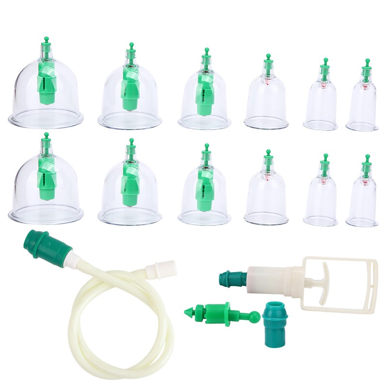 12pcs Vacuum Suction Cupping Cup Acupuncture Therapy Massage Cupping Set
