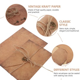 Tofficu Paper Letter Envelopes 3 Sets Vintage Letter Paper Retro Writing Stationery for Invitations Thank You Notes Cards