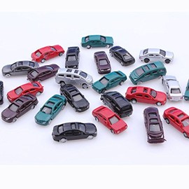Random 50pcs Scale 1:75 Gauge OO Painted Mini Model Cars for Building Train Layout